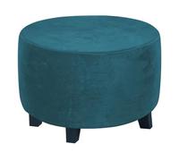 Housse de pouf rond élastique - Housse de pouf extensible, amovible et lavable - Protection de meubles pour petits ottomans - Vert XL