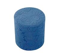 Housse de pouf rond, extensible, antidérapante et lavable pour salon, chambre à coucher, bureau (6)