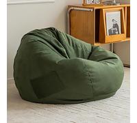 Housse de pouf (sans rembourrage) lavable pour ranger des peluches - Housse de rechange pour pouf - Vert - 110 x 120 cm