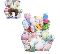 Housse De Pouf Transparente En Peluche Pour Enfant Fauteuil Poire Transparent Pour Peluches PVC Imperméable, Rangement Créatif Et Rembourré Avec Fermeture Pour Organiser Ranger Les Jouets En Peluche