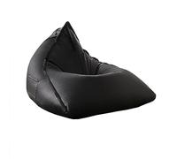 Housse de pouf triangulaire (sans rembourrage) - Housse de rangement pour jouets en peluche - En cuir synthétique - Pour adultes et adolescents - Noir - 90 x 80 x 70 cm