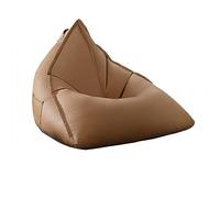 Housse de pouf triangulaire (sans rembourrage) - Housse de rangement pour jouets en peluche - Housse de canapé en similicuir pour adultes et adolescents - Marron kaki - 90 x 80 x 70 cm