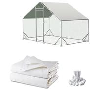 Housse de poulailler imperméable et UV, 3 x 2 m, housse de poulailler pour l'hiver avec cordons élastiques à boule, tissu d'ombrage pour grand poulailler, enclos à poulailler, bâche de poulailler (lot