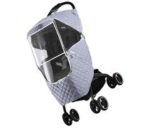 Housse de poussette d'hiver pour poussette, protection contre les intempéries, respirante, coupe-vent, gris, coton, ajustement universel
