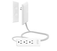 Housse de prise ultra fine - compacte à économie d'espace, extenseur pour prises électriques à face plate - pour chambre d'appartement studio amélioration de la maison