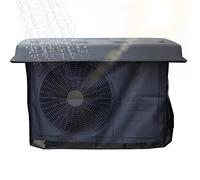 Housse de protection 2 en 1 imperméable pour climatiseur d'extérieur avec maille respirante qui empêche les feuilles et les débris 98 x 50 cm, idéale pour toutes les saisons (noir)