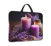 Housse de protection à 360° pour ordinateur portable 14" avec bougies et poignée - Violet lavande