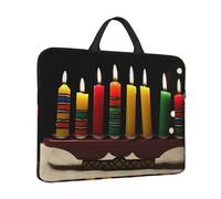 Housse de protection à 360° pour ordinateur portable 14 pouces Kwanzaa Bougies Housse de transport pour ordinateur portable avec poignée