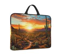 Housse de protection à 360° pour ordinateur portable 14" Saguaros au coucher du soleil avec poignée