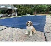 Housse de Protection Anti-poussière pour Piscine creusée, idéale pour l'hiver, pour piscines rectangulaires, ovales ou en Forme de Rein, Maille PP Haute résistance, Solide, matériel Inclus (1)