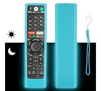 Housse de protection antichoc en silicone compatible avec Sony Smart LCD/LED/3D TV RMT-TX100D RMT-TX300E RMF-TX310E RMT-TX200E Télécommande avec bleu fluorescent et cordon