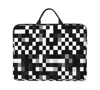 Housse de protection antichoc pour ordinateur portable 14" Motif à carreaux Noir/blanc