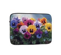 Housse de protection antichoc pour ordinateur portable de 12 pouces - Motif fleurs de pensée