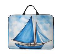 Housse de protection antichoc pour ordinateur portable Motif voilier bleu 35,6 cm