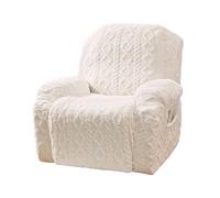 Housse De Protection Antidérapante for Fauteuil Inclinable avec Pochette Rangement(Beige)