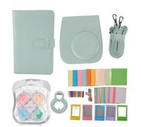 Housse de Protection Appareil Instantané, Étui en Cuir PU avec Album 108 Photos, Miroir Selfie et Filtres, Sac Bandoulière Violet Iris - Protection Robuste, Accessoires Complets, (Green à la menthe)