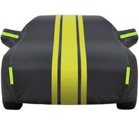 Housse de Protection Automobile Extérieure, Noir avec Bandes Jaunes, Imperméable, Anti-UV, Doublure en Coton, Protection Contre Les Rayures, pour Hyundai i10 (XL)