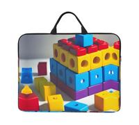 Housse de protection avec poignée pour ordinateur portable 14" - Motif blocs de construction colorés - Compatible avec ordinateur/tablette de 14"