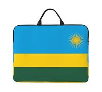 Housse de protection avec poignée pour ordinateur portable 14" Motif drapeau du Rwanda Compatible avec ordinateur/tablette 14"