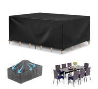 housse de protection bâche couverture pour meubles de jardin 600D très résistant Housse de Protection pour Mobilier différentes tailles Housse de Table de Jardin Extérieur - Pliable 220x200x90cm