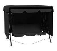 Housse de protection balancelle de jardin bâche étanche dim. 2,15L x 1,55l x 1,5H m PE noir Noir G