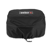 Weber Premium Housse de Protection Type Bonnet pour Barbecue Lumin Compact, Respirante, résistante aux UV et à l’Eau, Protection Contre Le Vent et Les intempéries, Noir (3400305)