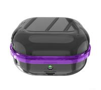 Housse de protection bicolore pour écouteurs Galaxy Buds 4 Pro avec chute pour preuve pour matériau TPU - Bleu noir (violet+noir)