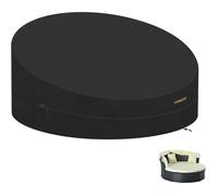 Housse De Protection Canapé-Lit Rond De Jardin Imperméable - Couverture Lit Rond Avec Manipuler En Tissu Oxford 420D - Ø190X90/50C