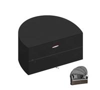 Housse de Protection Canapé-lit Rond de Jardin Imperméable, Housse pour Chaise Longue D'extérieur Rond Tissu Oxford 420D, Couverture De Protection Sun Island (Noir,230 x 90 x 50 cm)