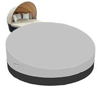 Housse de Protection Canapé-lit Rond Jardin, 420D Oxford Housse de Couverture Bain de Soleil Ronde Extérieur, Imperméable Bâche pour Chaise Longue Ronde pour Salon Plage(Size:228*83cm,Color:GreyBlack