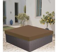 Housse de protection carrée en polyester 210D robuste pour jacuzzi, imperméable, résistante aux déchirures et aux intempéries (marron, 218,4 x 88,9 cm)