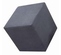 Housse de Protection Carrée pour Pouf, Repose-Pieds, Extensible avec Élastique en Bas, Tissu Texturé à Carreaux Lavable (C, 45 X 45 Cm)