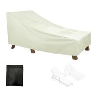 Housse de Protection Chaise Longue de Exterieur , Bâche pour Bain de Soleil Jardin Imperméable, 210D Oxford Couverture de Housse pour Transat pour Patio avec Corde(Size:208*76*41/79cm,Color:Beige)