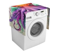 Housse de protection colorée en forme de pieuvre pour machine à laver avec poches de rangement pour lave-linge et sèche-linge, 137,9 x 52,1 cm, pour réfrigérateur, cuisine, décoration d'intérieur