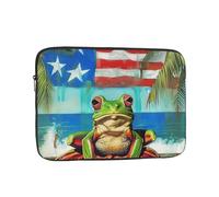 Housse de protection compacte et portable pour ordinateur portable de 10", tablette de bureau, travail, voyage et bureau Motif drapeau de Porto Rico