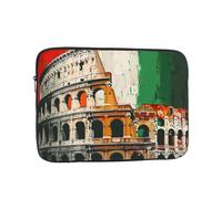 Housse de protection compacte et portable pour ordinateur portable Motif drapeau italien Colisée romain pour appareils de 12 pouces, tablette, travail, voyage et bureau