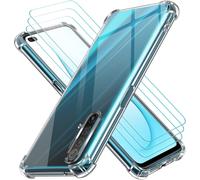 Housse De Protection Compatible Realme X50 5g/X3 Superzoom - Coque Ultra Mince Anti-Choc Avec 3 Films Verre Trempé 9h - Transparent Antirayures Et Antidérapant