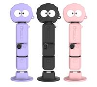 Housse de protection complète en silicone souple et mignonne pour DJI Pocket 4 avec support de base et dragonne de 3 mm d'épaisseur, Noir , Étui de protection en silicone souple et mignon pour DJI