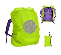 Housse de protection contre la pluie, pour cartable, imperméable, réfléchissante, avec sangle à boucle (18-35 l), compatible avec Ergobag, Scout, Step by Step, McNeill, DerDieDas, Herlitz (football)