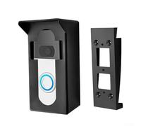 Housse de protection contre la pluie pour sonnette vidéo, anti-éblouissement et résistant aux intempéries, plaque de montage pour sonnette vidéo Ring - Noir