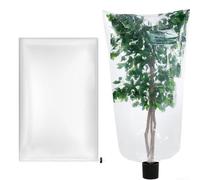 Housse de protection contre le gel en plastique avec cordon de serrage pour plantes d'extérieur, abri d'hiver pour arbustes, jeunes arbres et petites cultures (120 x 180 cm)