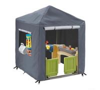 Housse de protection contre les intempéries en tissu Oxford imperméable pour maisonnette de jeu Step2 avec fermetures éclair solides, accès facile 142 x 142 x 152 cm (gris)
