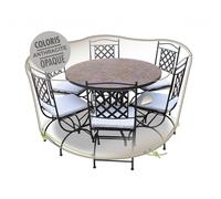 Housse De Protection Cover Air Pour Table Ronde + 6 Chaises - Ø 160 X 70 Cm Gris