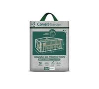 Housse de protection Cover Garden pour table rectangulaire 8-10 personnes + chaises, avec trépied - 290 x 130 x 70 cm -