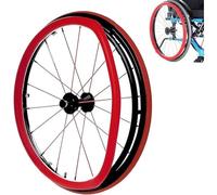 Housse de Protection de Jante de Poussée de Fauteuil Roulant Couvertures de Main Courante de Fauteuil Roulant Housse en Silicone pour Améliorer L'adhérence et la Traction(Red,22 inch)
