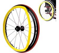 Housse de Protection de Jante de Poussée de Fauteuil Roulant Couvertures de Main Courante de Fauteuil Roulant Housse en Silicone pour Améliorer L'adhérence et la Traction(Yellow,24 inch)