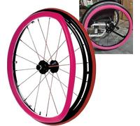 Housse de Protection de Jante de Poussée de Fauteuil Roulant Couvertures de Main Courante de Fauteuil Roulant Housse en Silicone pour Améliorer L'adhérence et la Traction(Pink,22 inch)