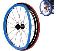 Housse de Protection de Jante de Poussée de Fauteuil Roulant Couvertures de Main Courante de Fauteuil Roulant Housse en Silicone pour Améliorer L'adhérence et la Traction(Blue,24 inch)