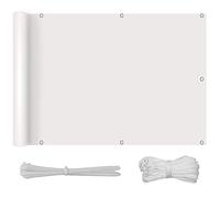 Housse de protection de l'intimité pour balcon opaque et durable avec œillets et cordons pour terrasse, pergolas, patios - Solution d'intimité pour le jardin blanc, 0,85 x 9 m
