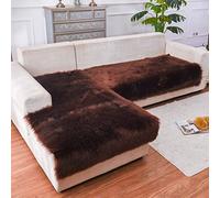 Housse de protection de luxe en fausse fourrure pour canapé sectionnel en forme de L, douce et antidérapante pour animaux de compagnie, 60 x 180 cm, élégante couleur unie